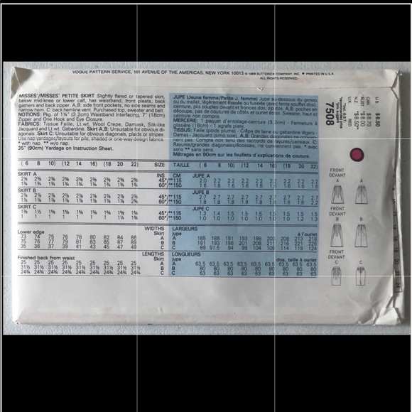 Vogue Pattern Set 7508 - Picture 2 of 2